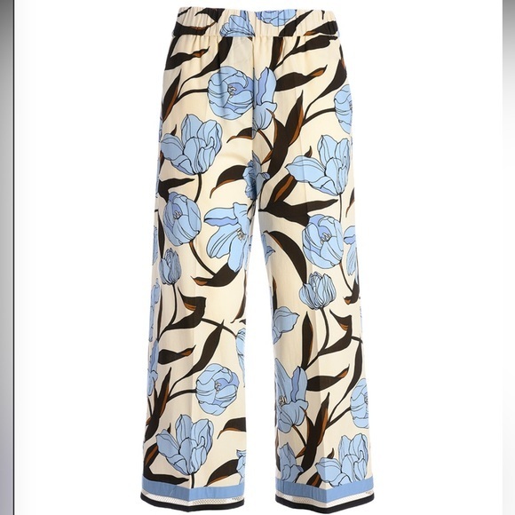 SEVENTY Pants - SEVENTY wide leg cotton print crop pant 46
